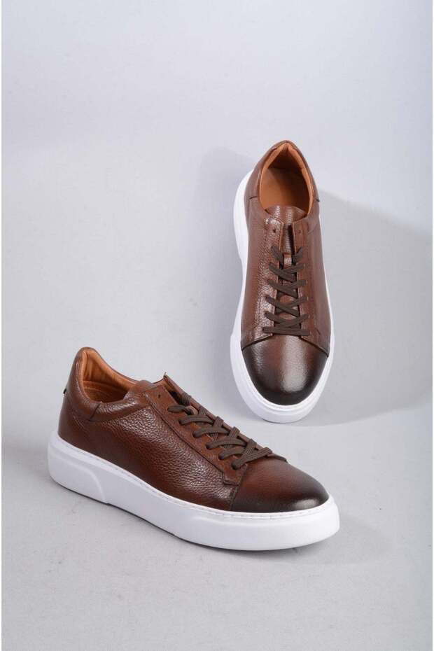 SELECT 2501 GENUINE LEATHER MEN'S SNEAKERS SHOES COFFEE