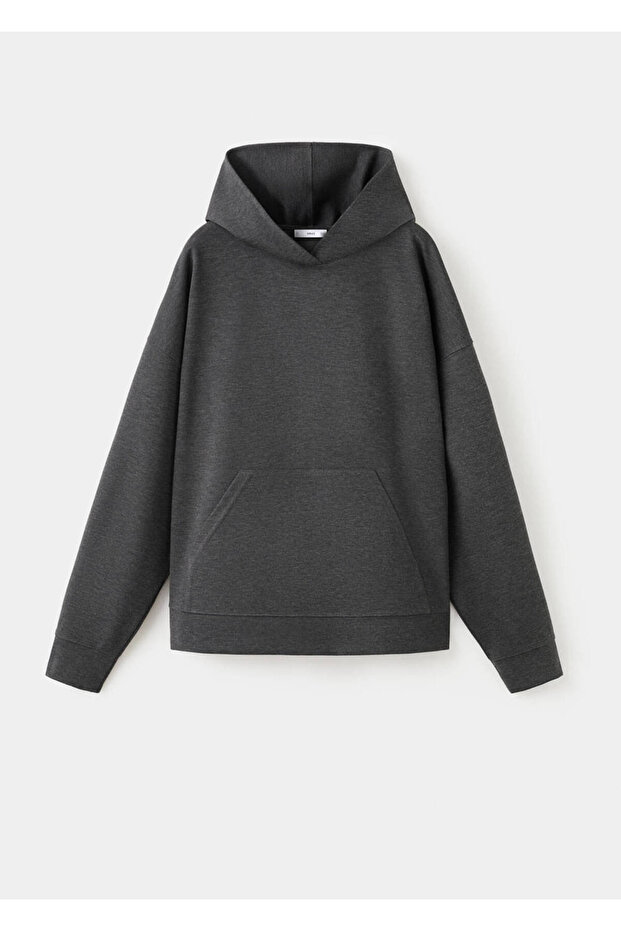 Kapüşonlu kırçıllı triko sweatshirt - 3