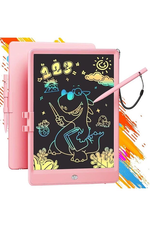 لوح كتابة LCD للأطفال مقاس 10 بوصات ولوحة رسم | لوحة كتابة قابلة لإعادة الاستخدام والمسح للتعلم والرسم والتدريب - شاشة صديقة للعين