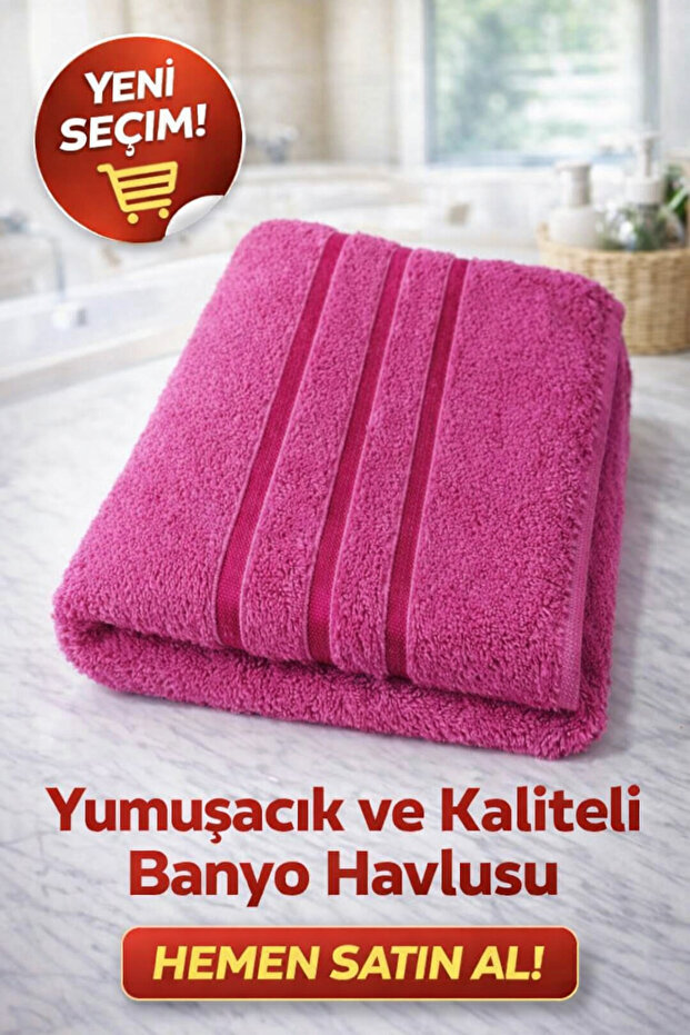 Large Bath Towel 1 Piece Pink (141X99 cm) Quality Useful Beautiful Stylish Soft 100% Cotton