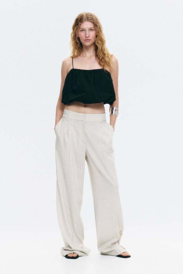 Wide tailored trousers