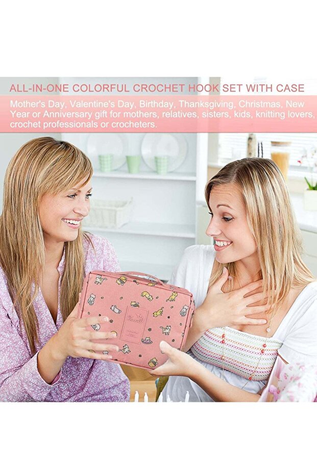 59-Piece Complete Crochet Set for Beginners, Yarn Hooks & Storage Case