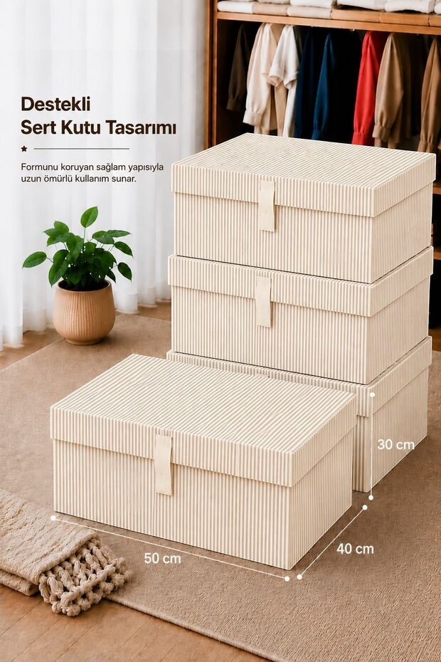 4 Pieces Large Size Clothing Organizer Bag 50X40X30 cm Foldable Clothes Storage Box Organizer