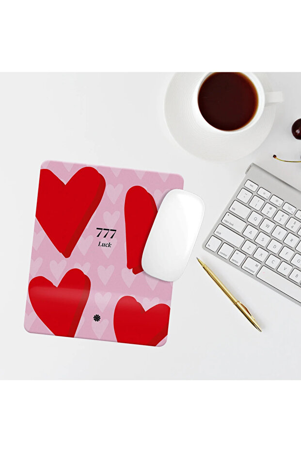 777 لوحة ماوس مستطيلة بتصميم Luck Luck مع دعم للمعصم
