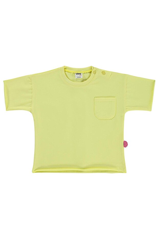 Decorative Label Pocket T-Shirt for 6-18 Months - Yellow