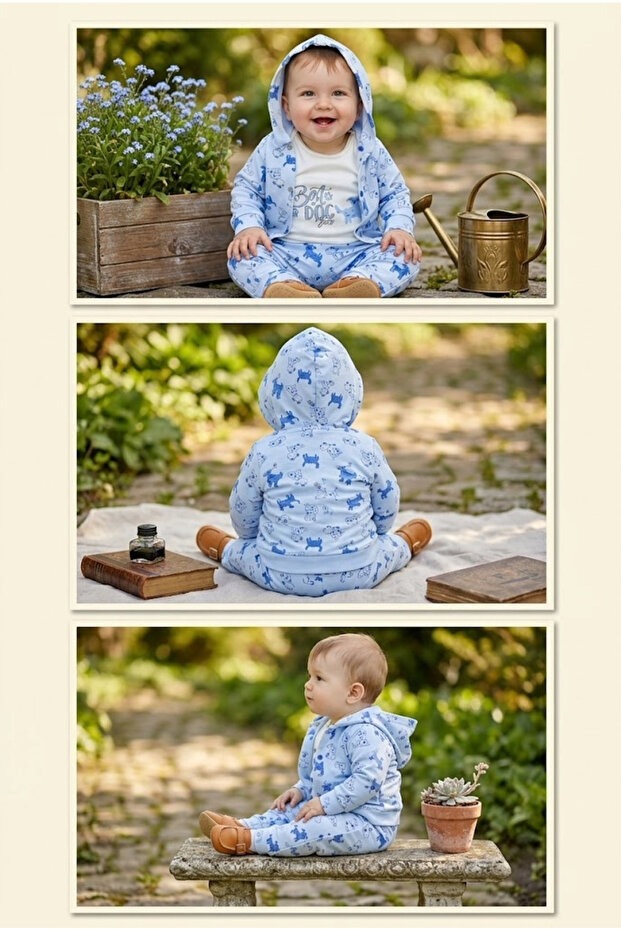 Baby Boy Suit with Dog Pattern