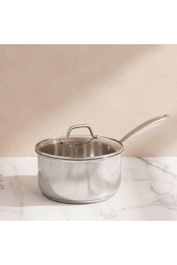 Pradeep Triply Stainless Steel Sauce Pan With Lid Dia16cm -chrome