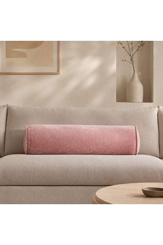 Atlanta Chennile Down Alternative Bolster Cushion Dia21x72cm-primerose