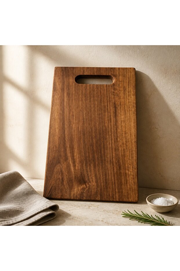 Natural Walnut Cutting Board -38X25X2 Cm- Free Name/Word Engraved with Laser