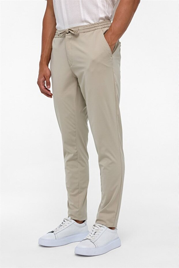 Bej Slim Jogger Pantolon - 3