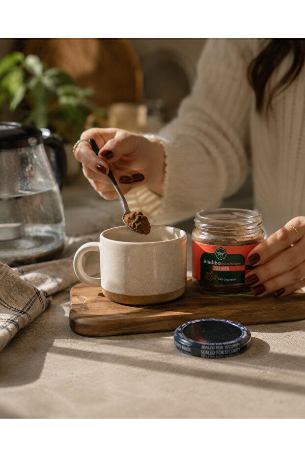 Chicory Coffee with Collagen 120 Gr Glass Jar 100% Soluble Coffee