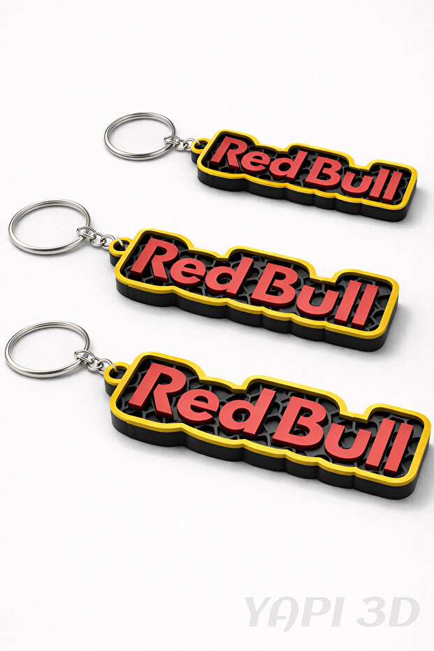 Red Bull Keychain 3-Piece Set – Car and Motorcycle Keychain