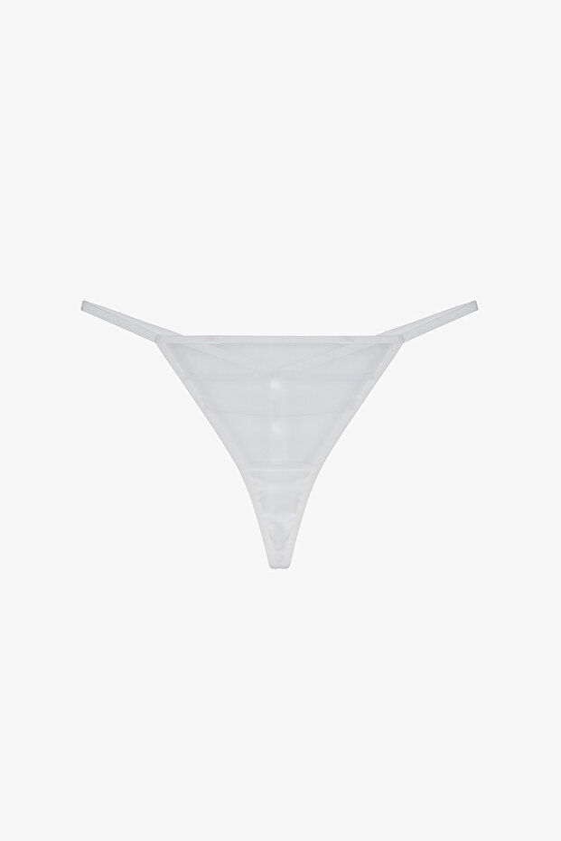 Off-White Mesh String Panties - 1