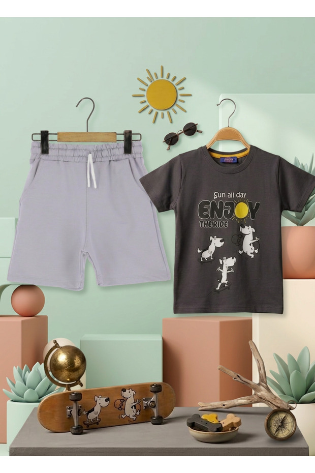 Boy's Suit with Enjoy Text Printed