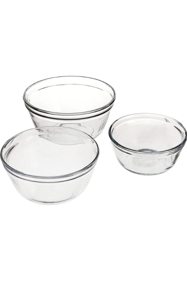 3-Piece Durable Glass Mixing Bowl Set