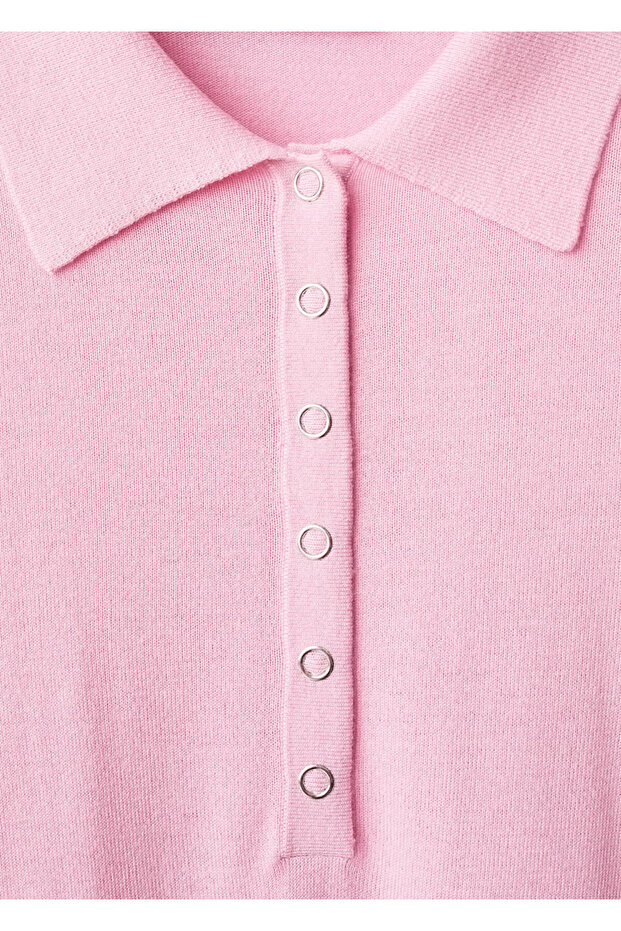 Langarm-Pullover mit Polokragen - 7
