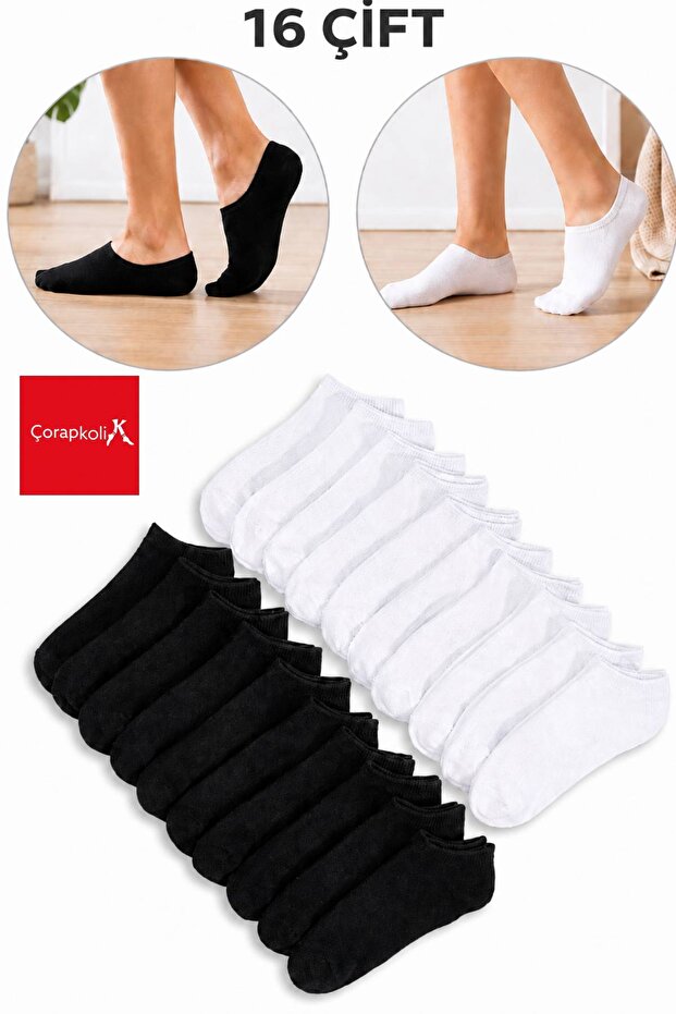 16-Pack Unisex Short Booties Ankle Socks