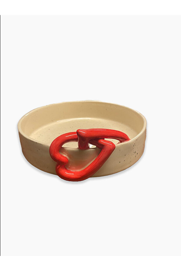 Handmade Ceramic Plate – Heart-Shaped Handle Detail