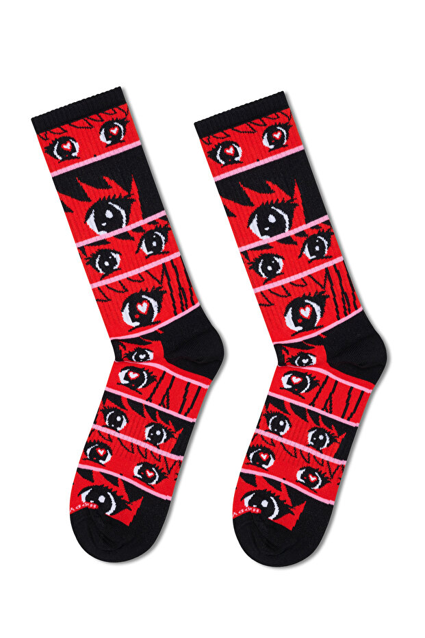 جوارب Happy Socks للرجال من القطن باللون الأحمر P003107