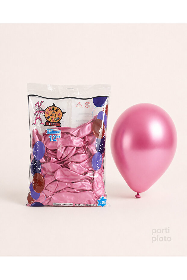 Metallic 12" Balloon Hbk Baby Pink 100Pcs