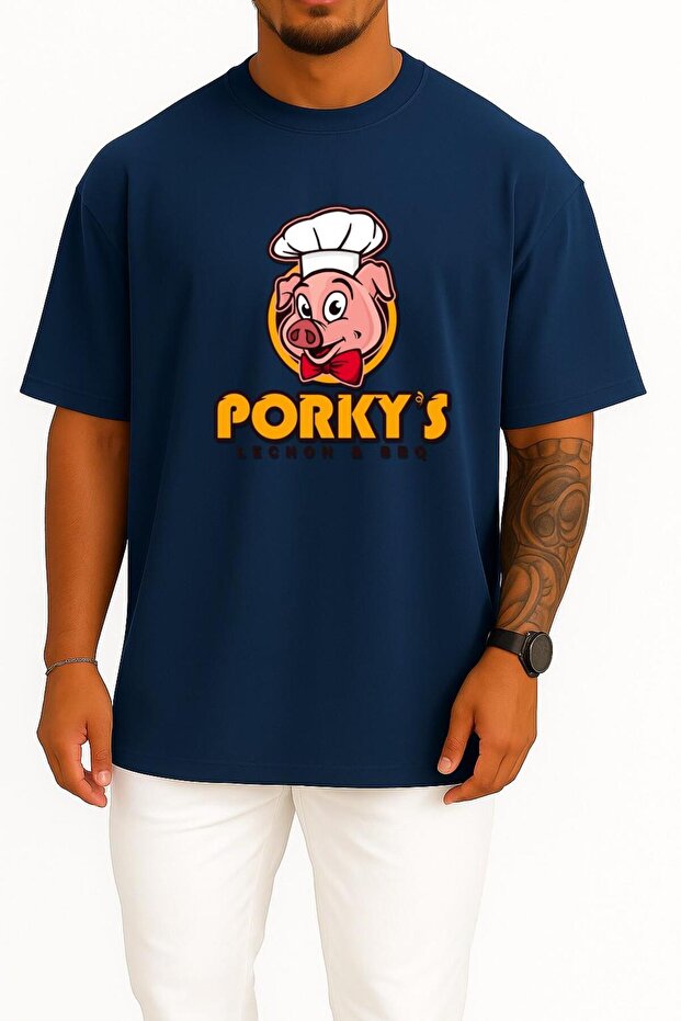 Oversize Porky's Lechon Barbecue Pork Breast Design Unisex T-Shirt