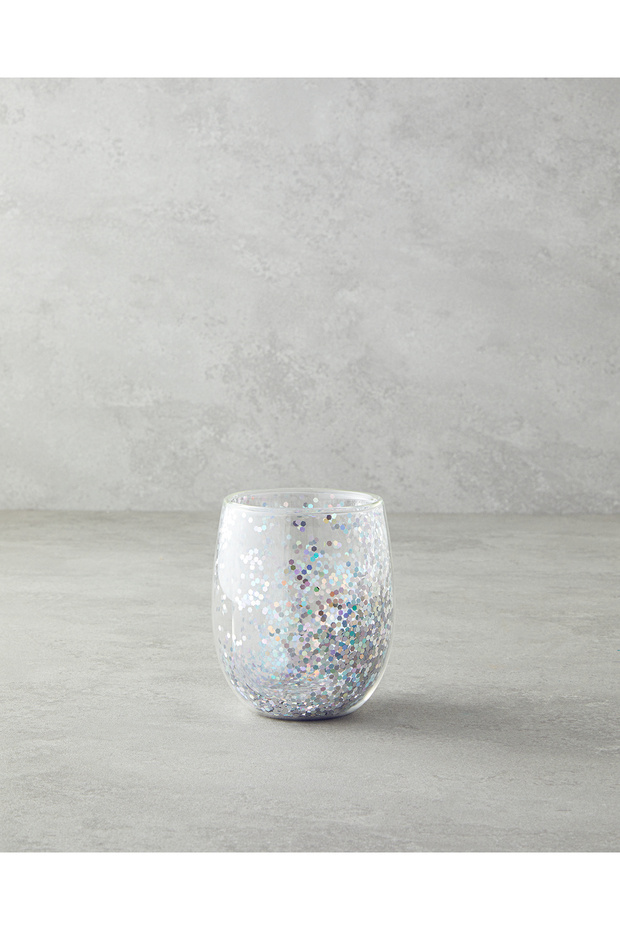 Shimmer Borosilicate Double Wall Glass 400 ml Silver