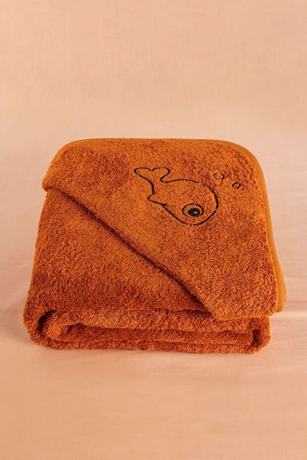 Bamboo Fish Embroidered Baby Towel Swaddle and Washcloth Set