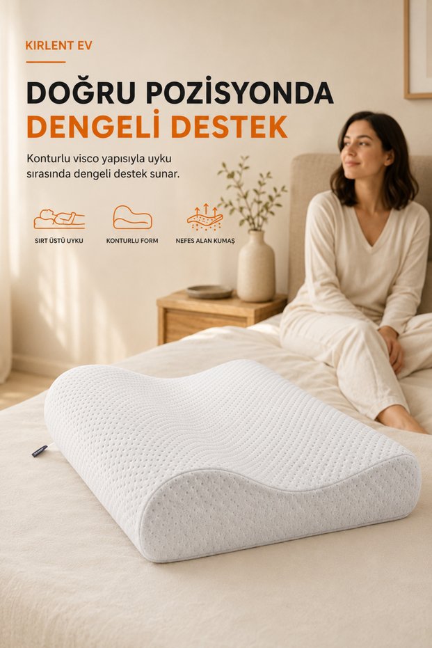 Orthopedic Visco Pillow XL 37x57cm Cervical Herniation Neck Straightening Neck Pain Supported Pillow
