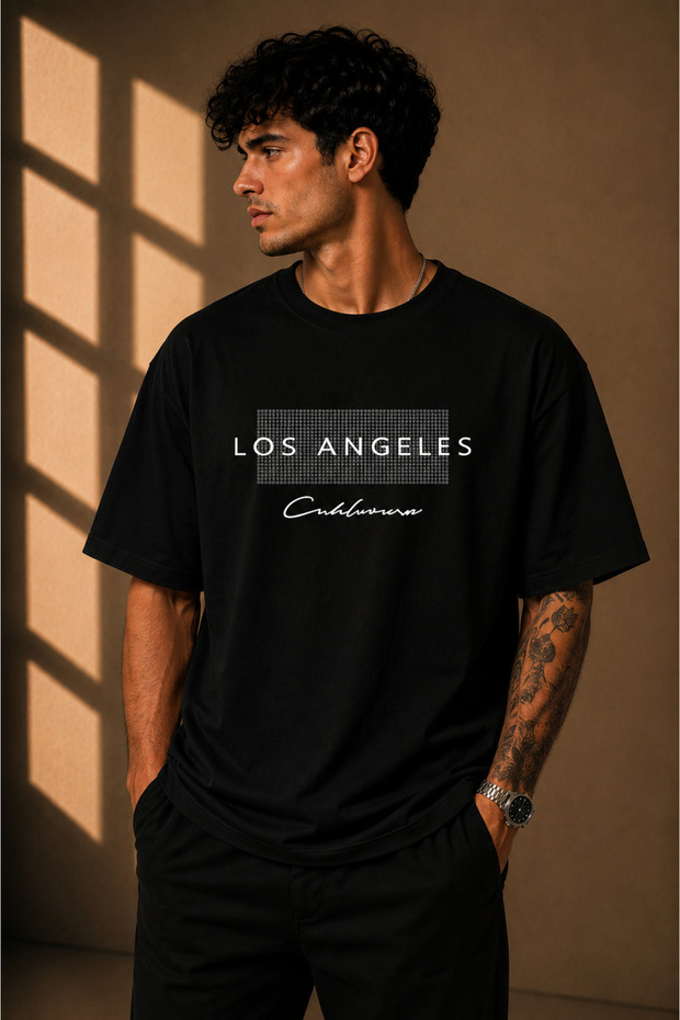 Unisex Plus Size Los Angeles Printed 100% Cotton Oversized t-shirt