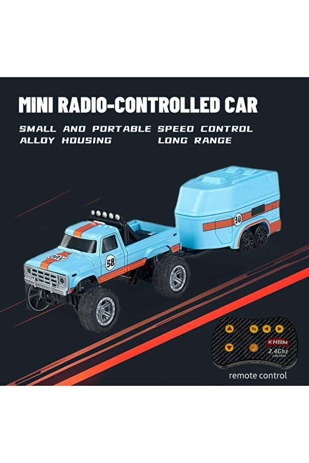 HB09 -C Blue New RC Car MINI Alloy 1/64 Remote Control Car Convenient to Carry 60 Minutes of Work Ti