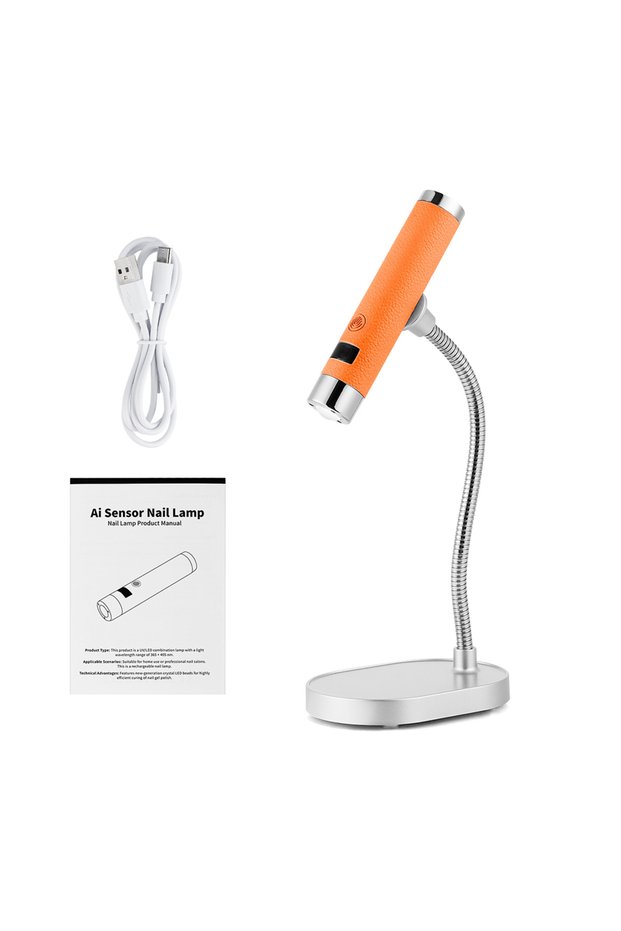 Orange2 Portable Nail Dryer Light Nail Lamp Rechargeable Gel Nails Lamp With Flexible Hose LED Thera