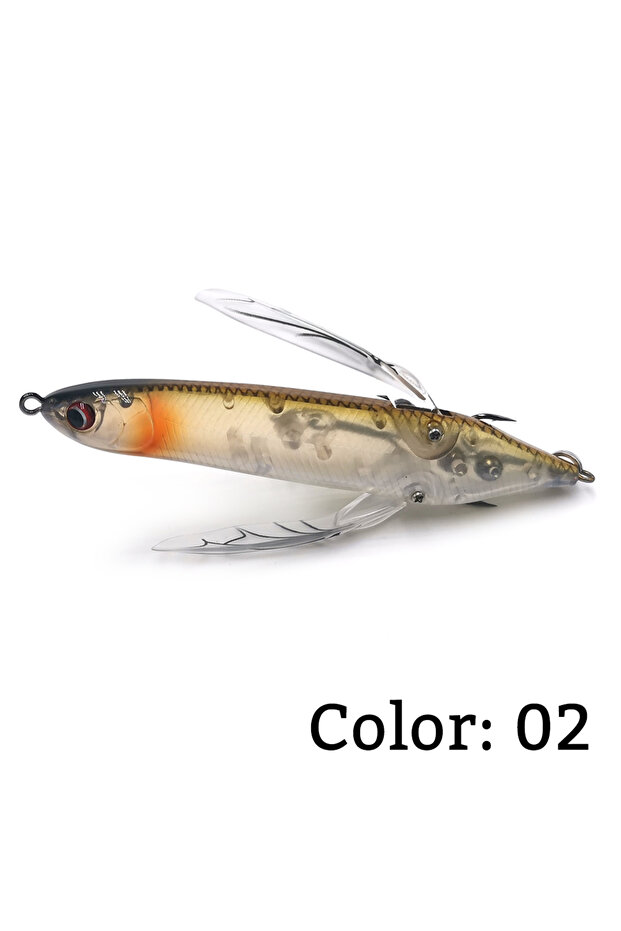 Color 02 2023 New Dragonfly Topwater Crawler Bait 80mm 6.5g Artificial Superficial Buzzbait Popper P