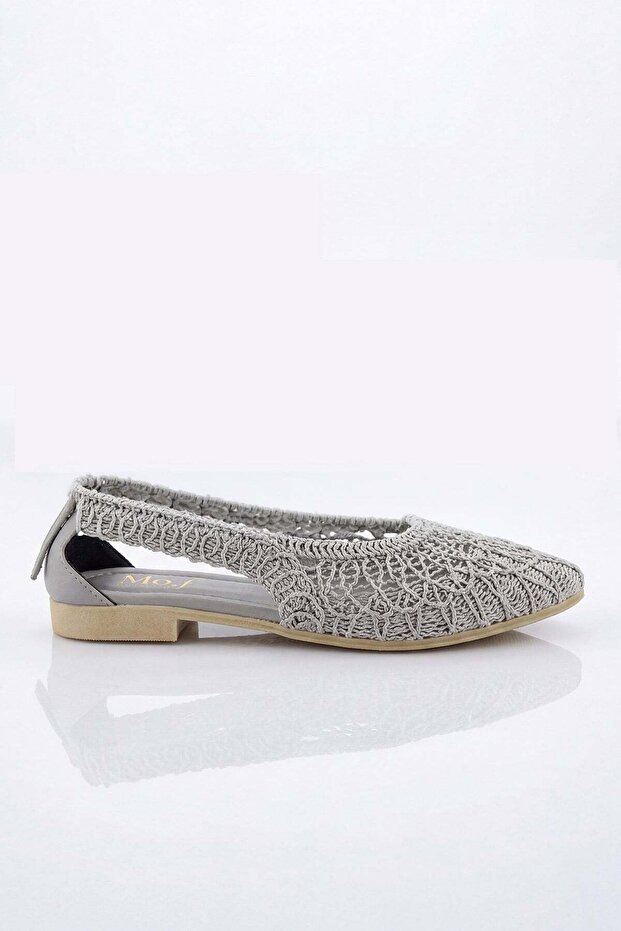 Women's Knitted Patterned Flat Sole Babet