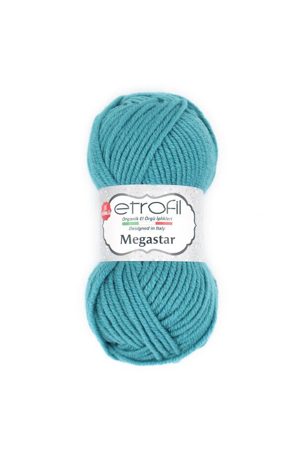 Megastar Knitting Yarn Turquoise Blue 75% Acrylic 25% Wool 100g 110m (74066)