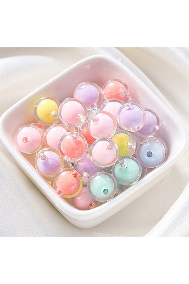 Mixed-No.2-200pcs 200pcs 8mm Mixed Color Acrylic Beads, Interval Beads. Loose Beads DIY Pearl in Pea
