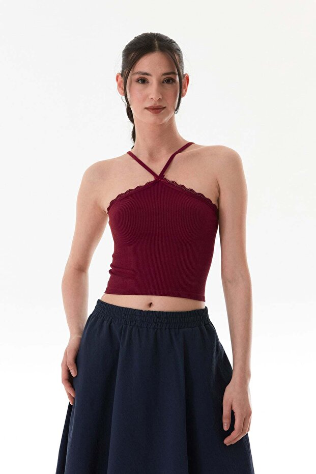Ribbed Cross Strap Crop Body