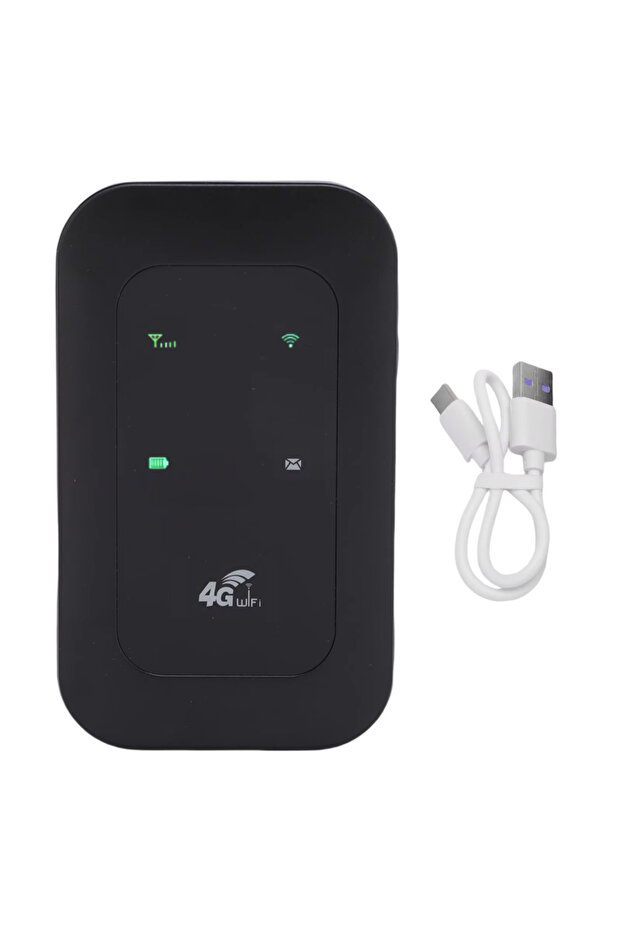 black Mobile WiFi Router 2100mAh Battery Supports 10 Connected Devices 4G WiFi Hotspot 300Mbps High