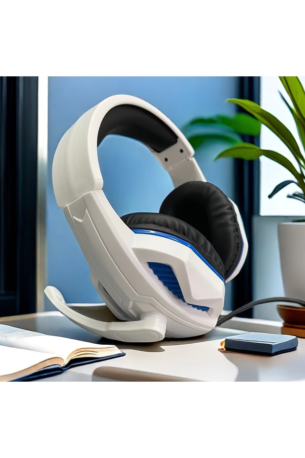 Red H4 Gaming Over-Ear Headphones with Mic, Wired Deep Bass Headset for PC Laptop Music