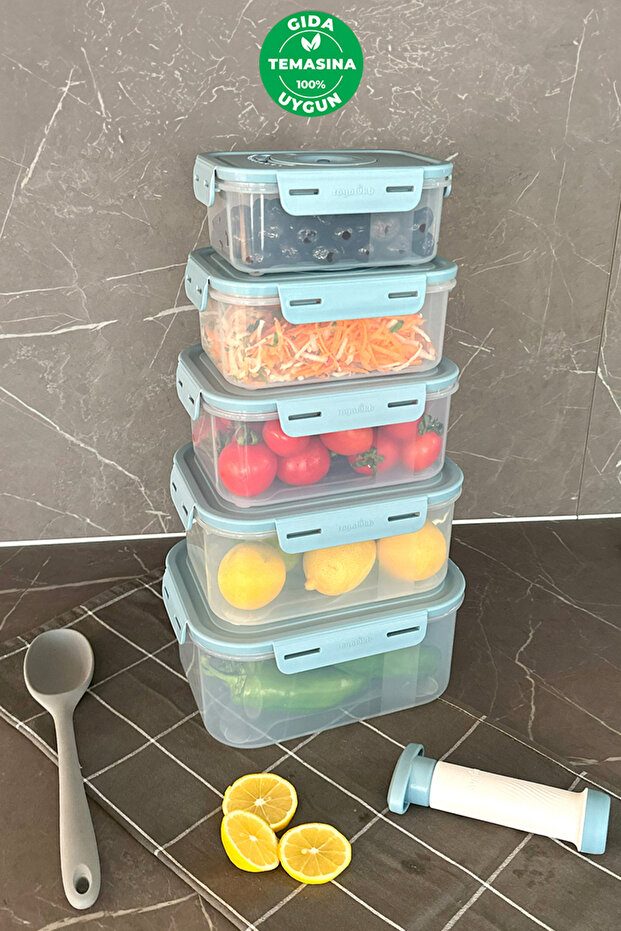 Fresh Food Storage Container Set of 5, Suitable for Seoul Food Contact