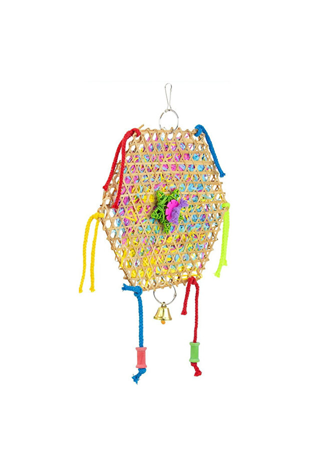 1pc Small Animal Chew Toy for Birds - Hanging Rattan & Shredded Paper Chewable Teeth Grinding Toy fo