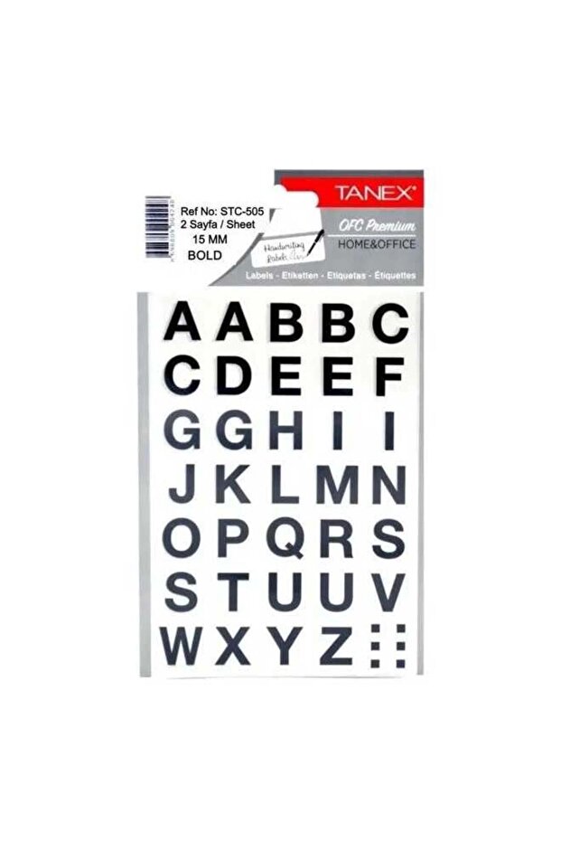 تانكس Stc Harf Etiket 505 15mm Bold 2 قطعة