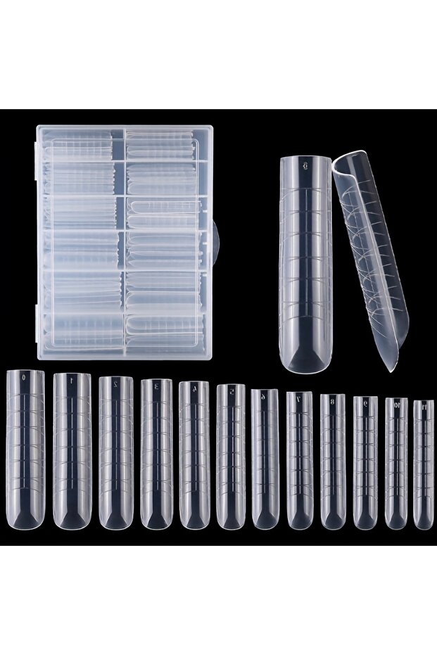 Bp011 120Pcs Clear Full Cover Dual Nail System for Uv Gel Acrylic Nail Art - Includes Scale and U-Sh