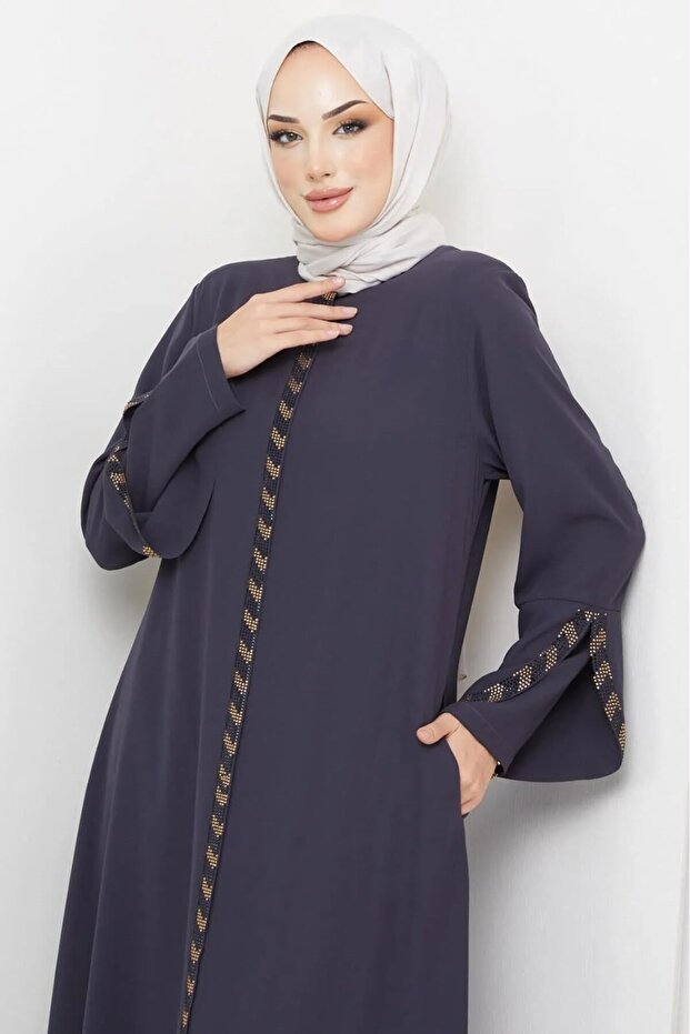 Long Summer Ferace with Laser-Cut Sleeves and Embellishments, Medina Silk