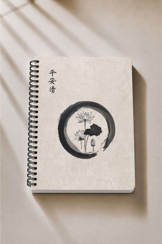 Daily Planner Undated Agenda| 90 Sheets| Hard Cardboard Cover| Steel Spiral| Ikebana Series