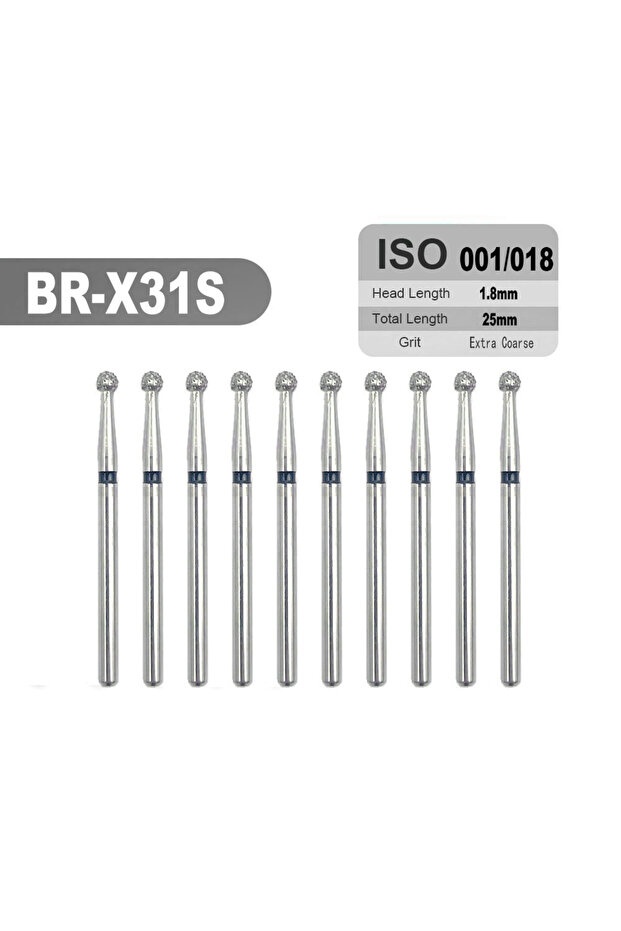 BR-X31S 10pcs Dental High Speed Diamond Burs Dentistry Cavity Preparation/Crown Preparation Use on F