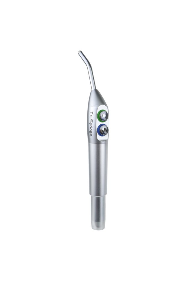 Silver New Style Dental Tri Syringe 3 Way Air Water Spray Triple Syringe Handpiece 5Holes Jet Water