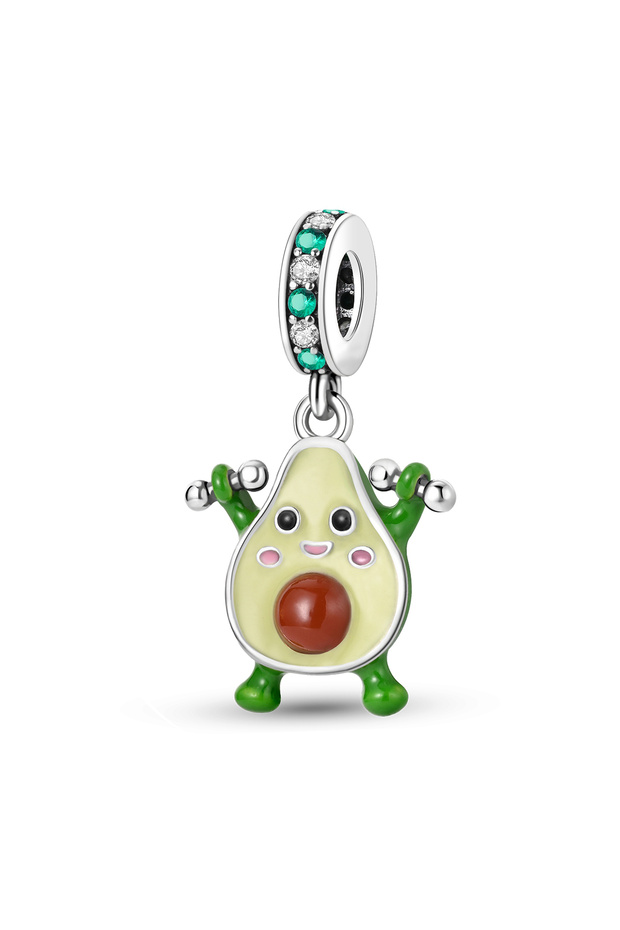 KTC831 Fruit Charm Bead 925 Silver Strawberry Cherry Avocado Pendant Fit Original Bracelet Diy Fashi