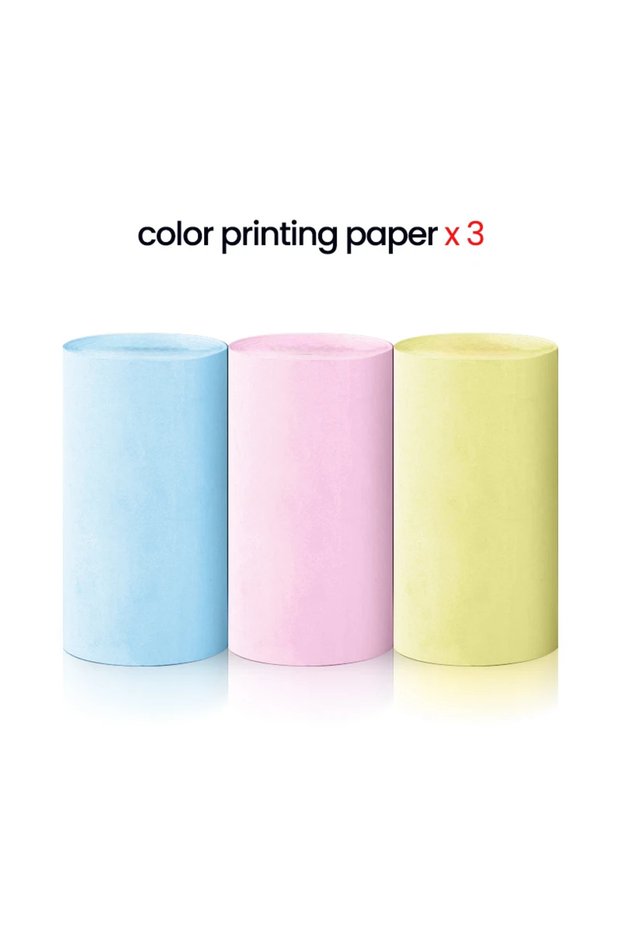 3pcs Colored HD Mini Portable Thermal Printer 57mm Self-Adhesive Label Sticker Paper for Phone Pictu