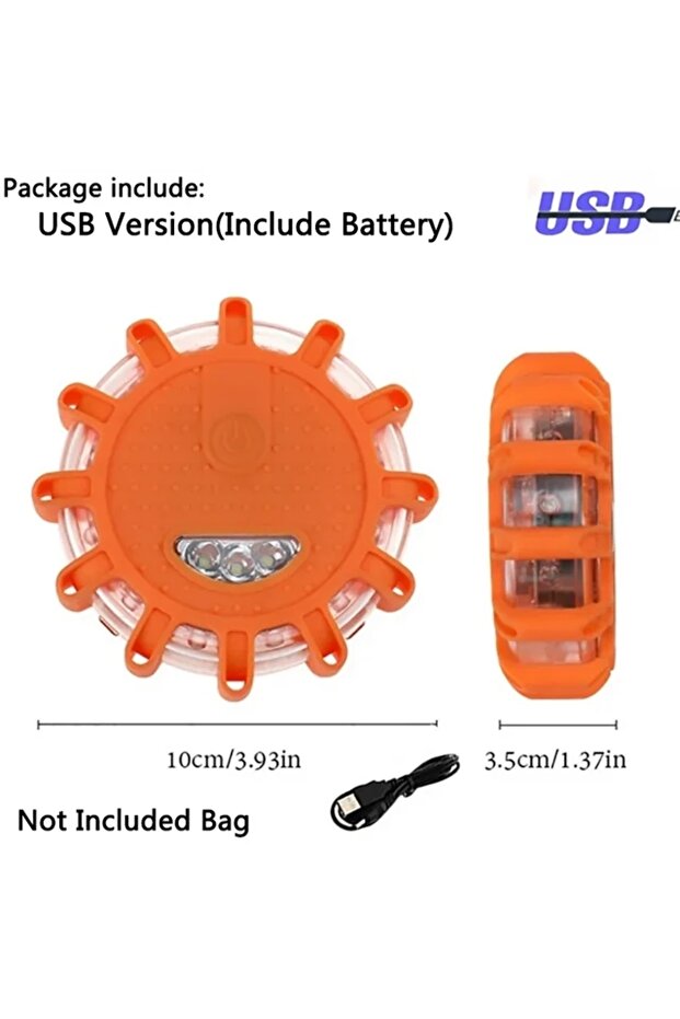 إصدار USB من مصابيح الطوارئ LED المضيئة 9 أوضاع تحذير السلامة مصباح وامض قابل لإعادة الشحن عبر USB باللون الأحمر