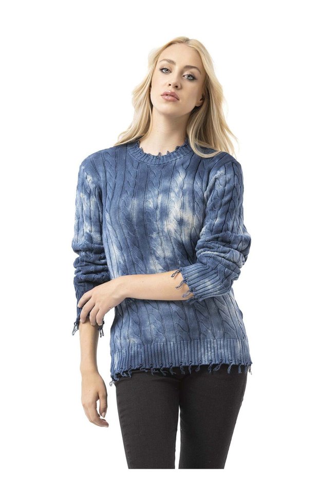 Wp268 Women's Knit Sweater – Tie-Dye Patterned and Embossed Structure Sweater | Suitable for Daily Wear and Street Wear
